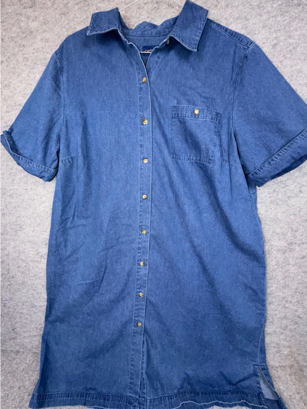 Charter Club Blue Denim Midi Shirt Dress